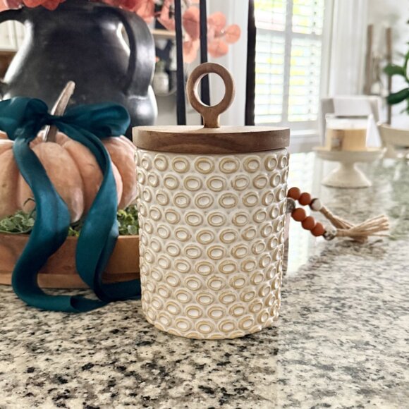 Textured Stoneware Canister - Picture 3 of 5